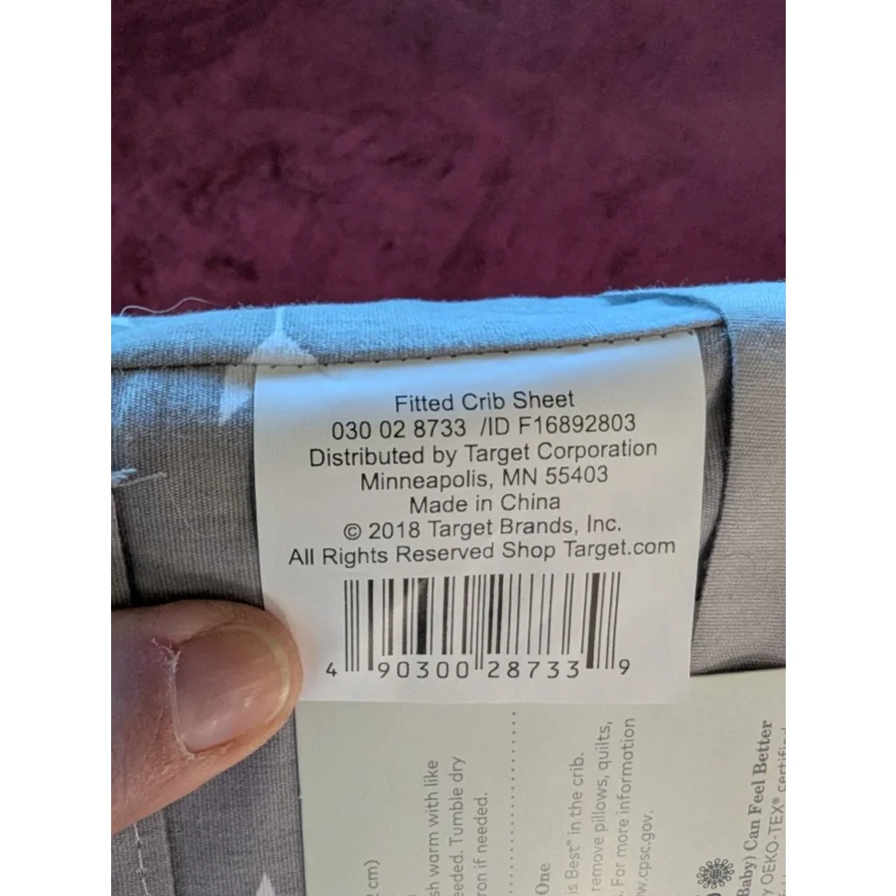 Cloud Island Gray & White Arrow Crib Fitted Sheet New